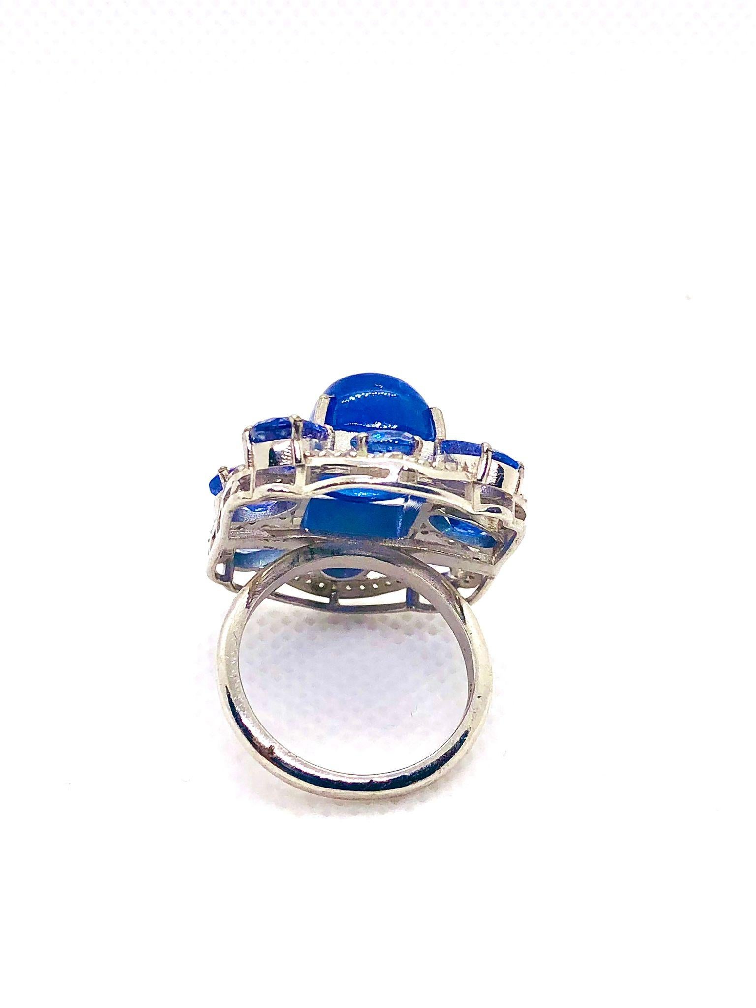 da uomo o donna Set di anelli vintage con tanzanite e diamanti 