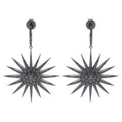 Bochic Classic & Chic Star Black Diamond-Ohrringe aus 18 Karat Schwarzgold mit schwarzen Diamanten