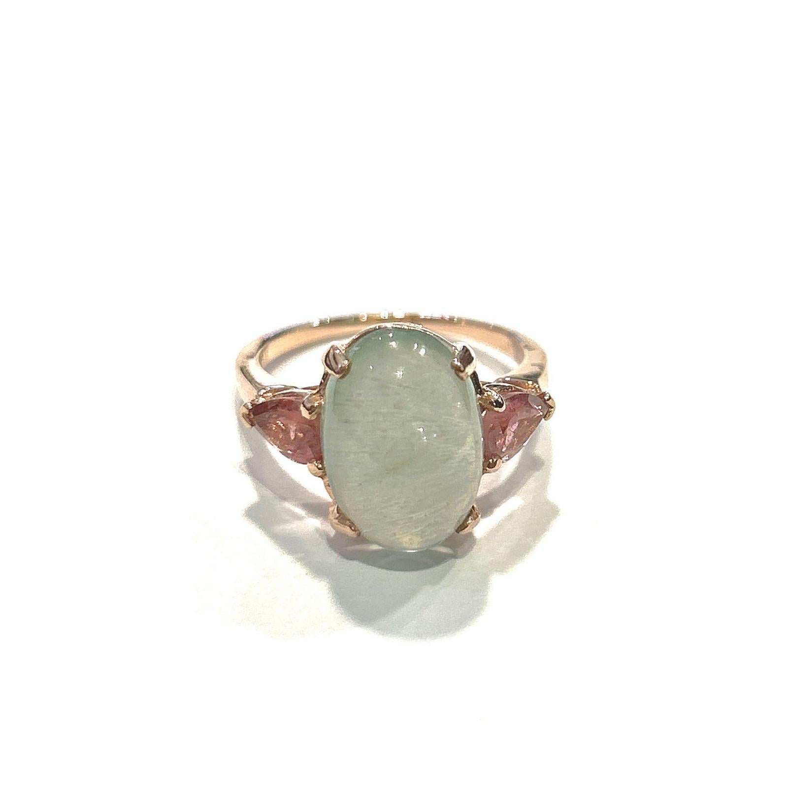 Bochic Classic Italian “Capri” Aquamarine Pastel Ring Set In 18K Gold & Silver In New Condition For Sale In New York, NY