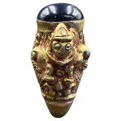 Bochic Curated Antique Ring From Burma 18k Solid Gold & Antique Agate