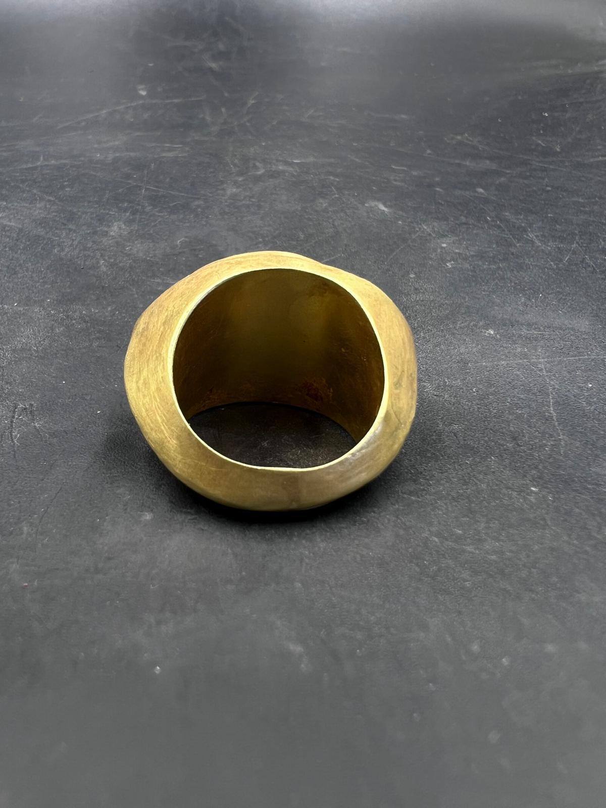 Bochic Curated Antique Seal Ring From Burma 18k Solid Gold For Sale 7