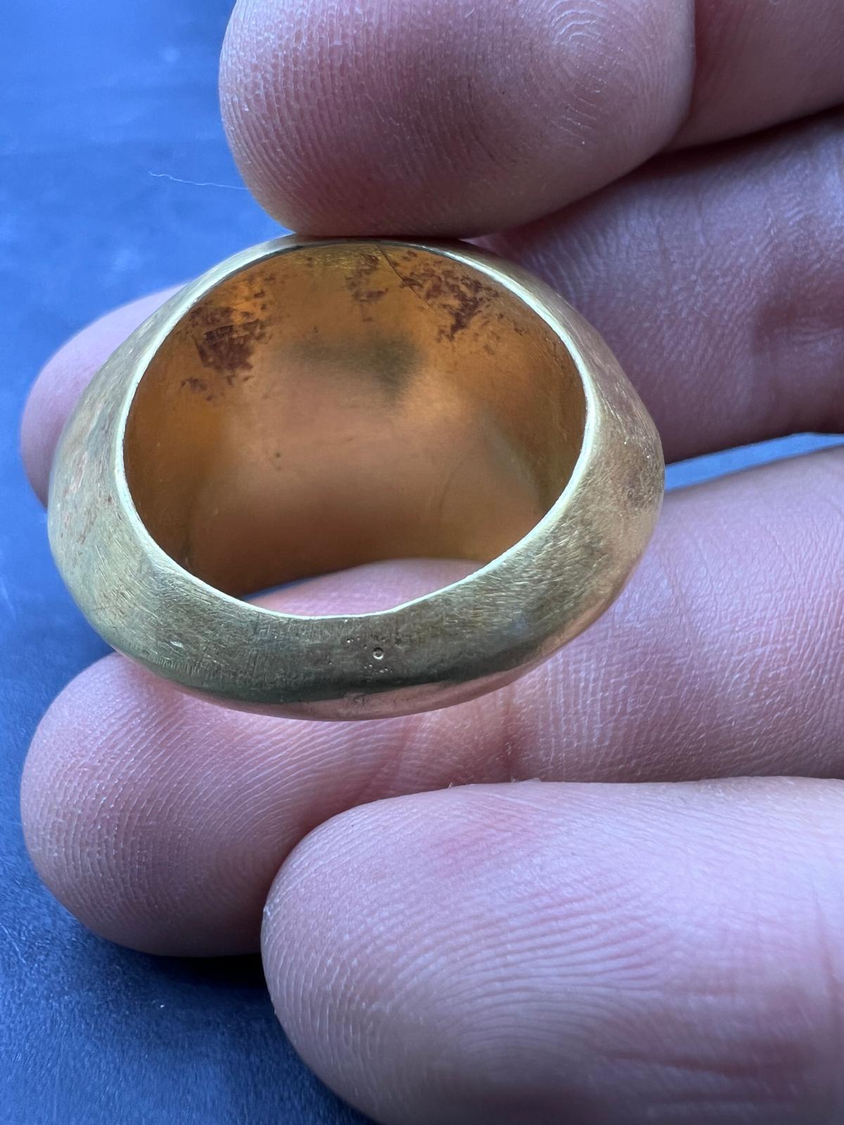 Bochic Curated Antique Seal Ring From Burma 18k Solid Gold For Sale 9