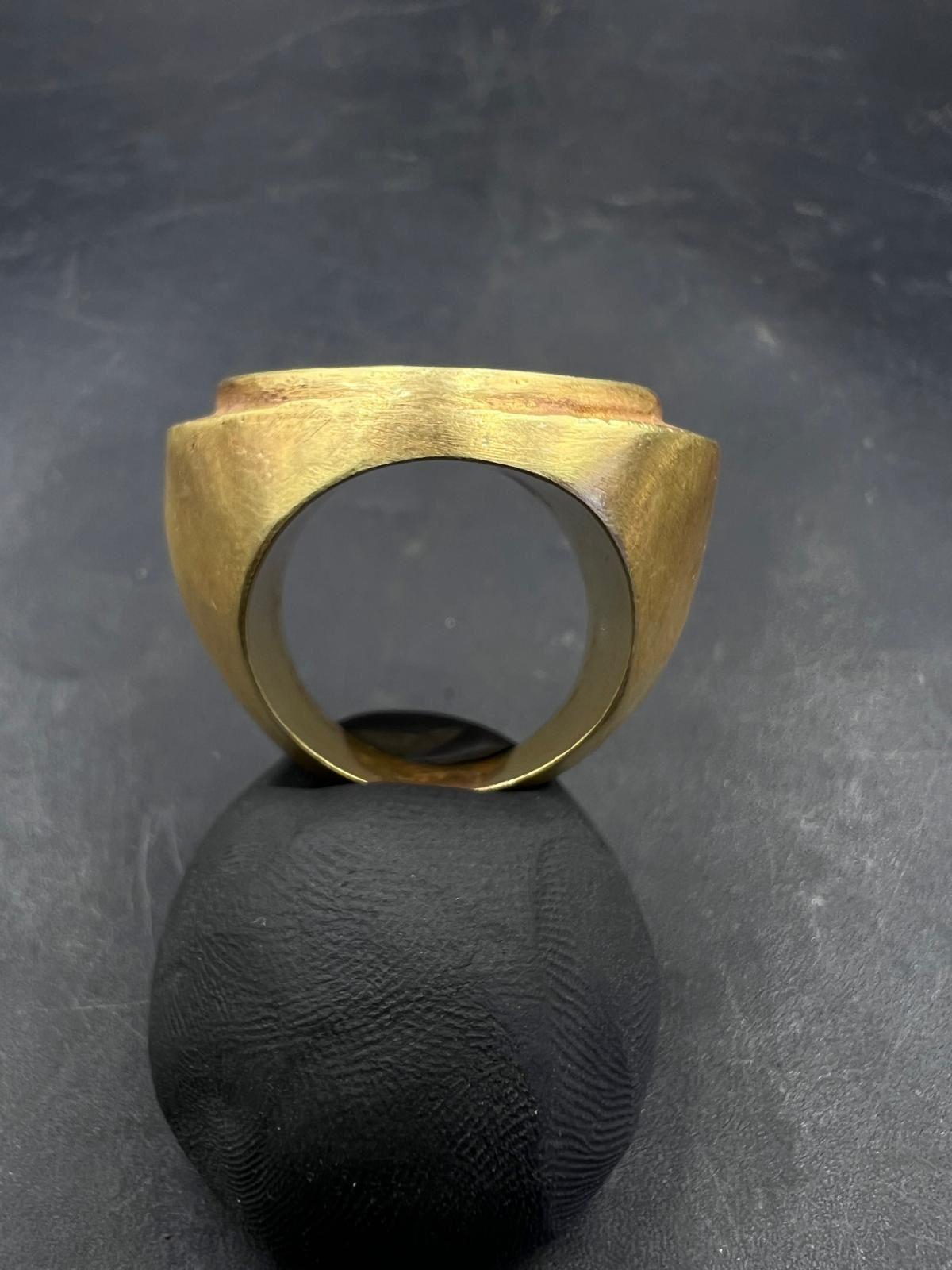 Bochic Curated Antique Seal Ring From Burma 18k Solid Gold For Sale 1