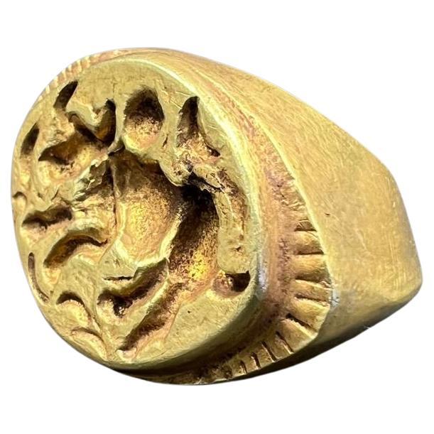 Bochic Curated Antique Seal Ring From Burma 18k Solid Gold