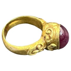 Bochic Curated “Orient Antic” Ring From Burma 18k Solid Yellow Gold & Ruby
