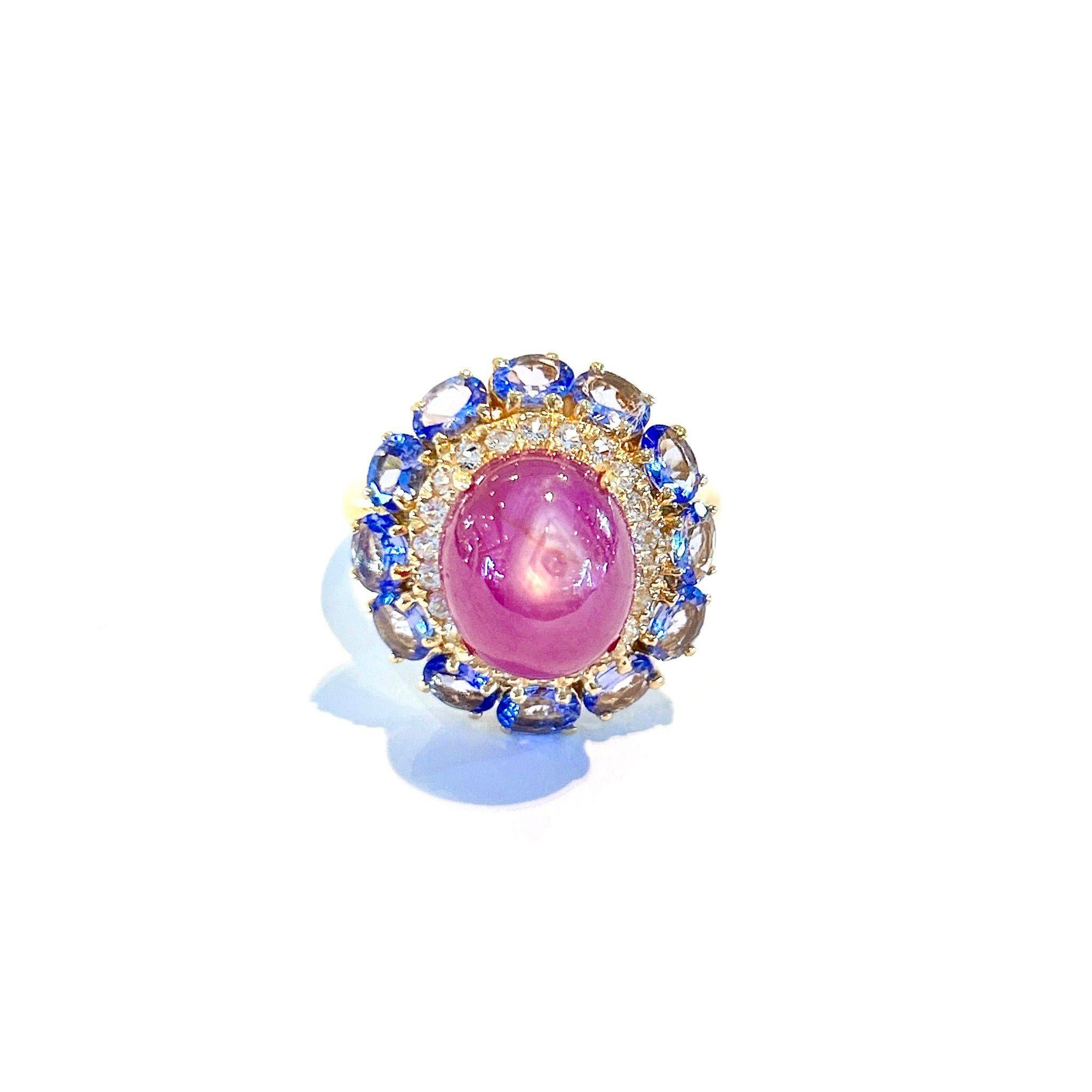 Bochic “Capri” Earrings & Cocktail Ring, Multi Gems Set in 22k Gold & Silver 3