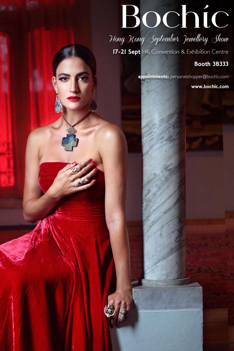 Bochic “Flamenco” Ruby & Star Ruby Large Cocktail Ring 18K Gold & Silver 3
