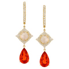 Bochic “Frida” Mexican Fire Opals and Moonstone Earrings