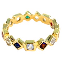 Bochic Good Luck Natural 9 Natural Gem Charm Band