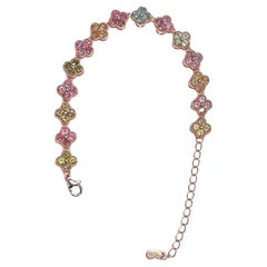 Bracelet Bochic emblématique en or et argent 18 carats serti de rubis et de tourmalines multicolores