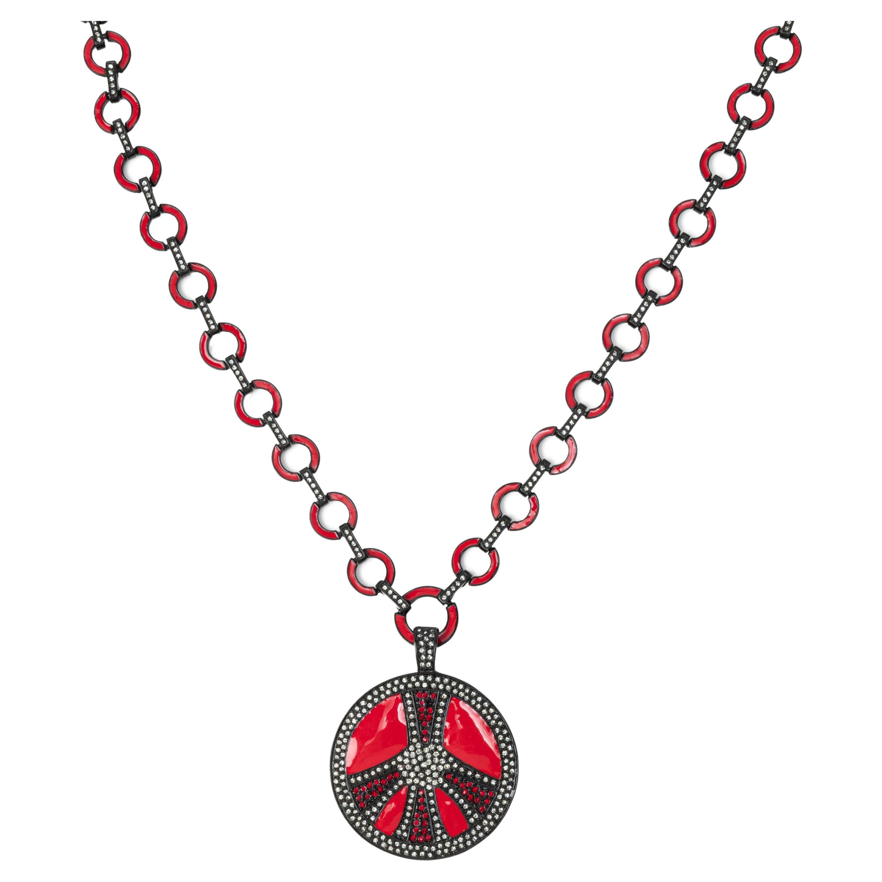 Bochic Ikon Bijoux Kollektion Rote Heiße Retro-Halskette  im Angebot