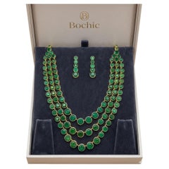 Collar «Bochic Orient» con diamantes de 191 quilates y esmeraldas de Zambia, en oro de 18 quilates y plata