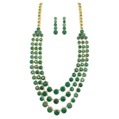 Collar «Bochic Orient» con diamantes de 200 quilates y esmeraldas de Zambia, en oro de 18 quilates y plata