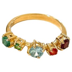 Bochic Orient Amethyst & Fancy Color Gems Band In 18K Gold & Silver