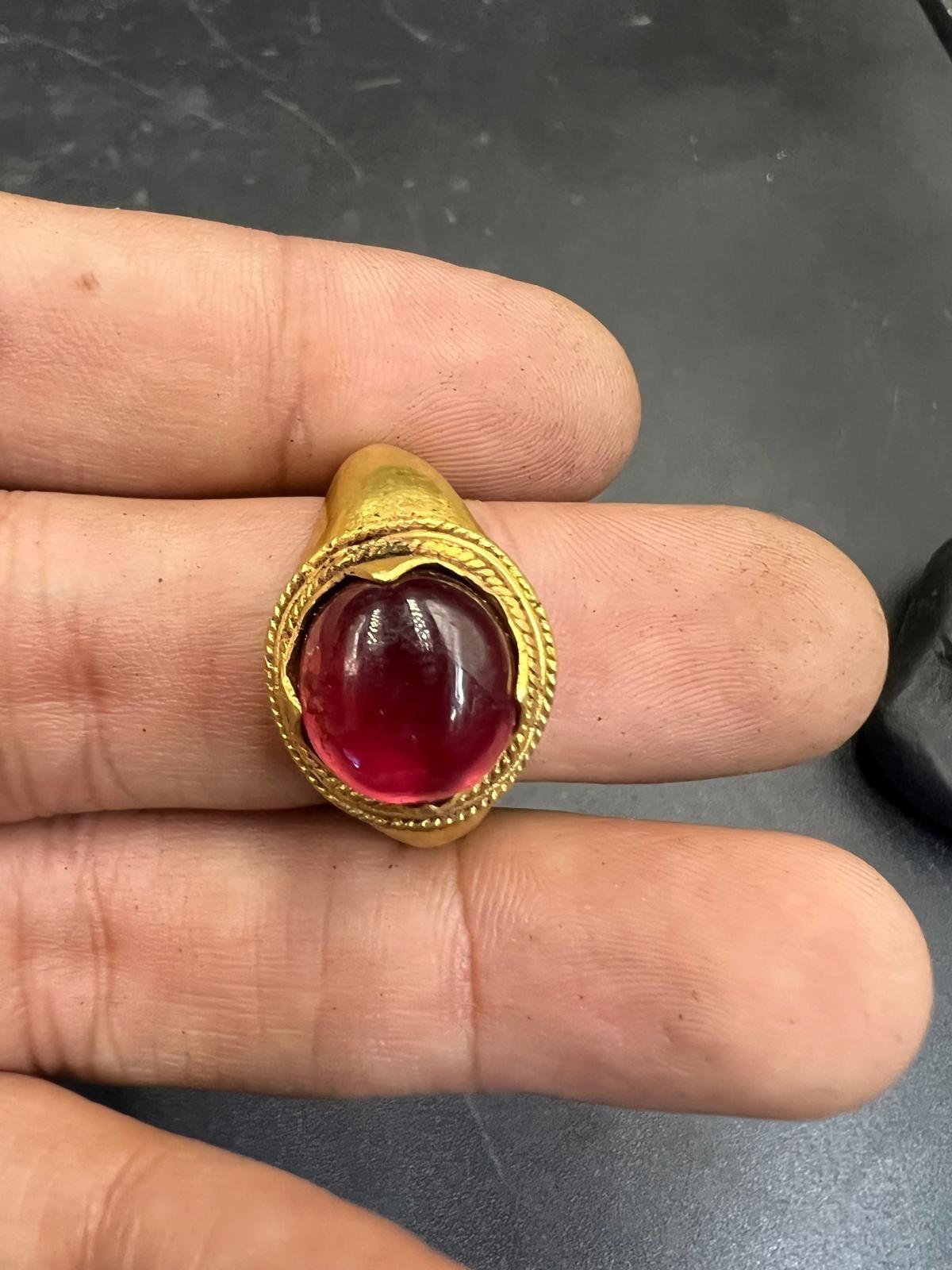 Retro Bochic “Orient Antic” Curated Antique Ring From Burma 18k Solid Gold & Ruby