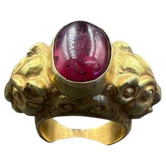 Bochic ”Orient Antic” Curated Antique Ring From Burma 18k Solid Gold & Ruby