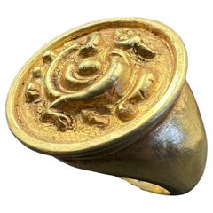 Bochic “Orient Antic”Curated Antique Seal Ring From Burma 18K Yellow Solid Gold