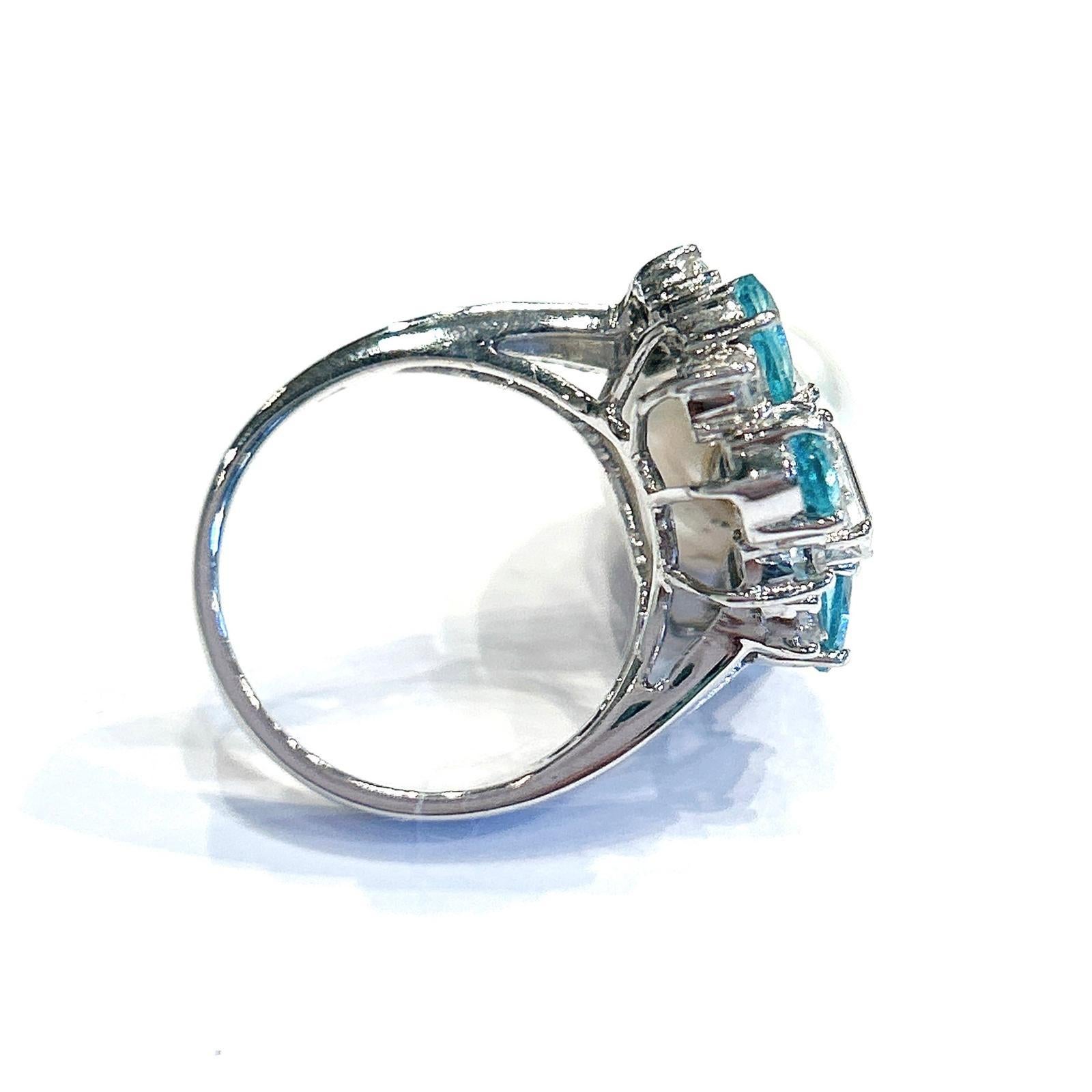 Bochic Orient Appetit, Topas & Perle Cocktail-Ring aus 18 Karat Gold und Silber im Angebot 1
