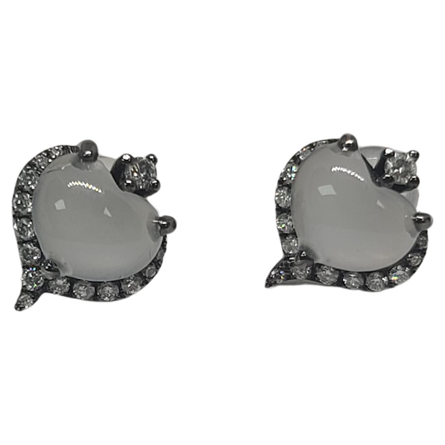 Bochic Orient Cluster Diamant &  Mint Jade Cabochons Ohrringe & Anhänger Set  im Angebot