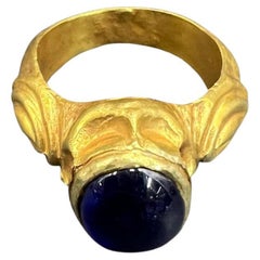 Bochic “Orient” Curated Antique Ring From Burma 18k Solid Gold & Blue Sapphire
