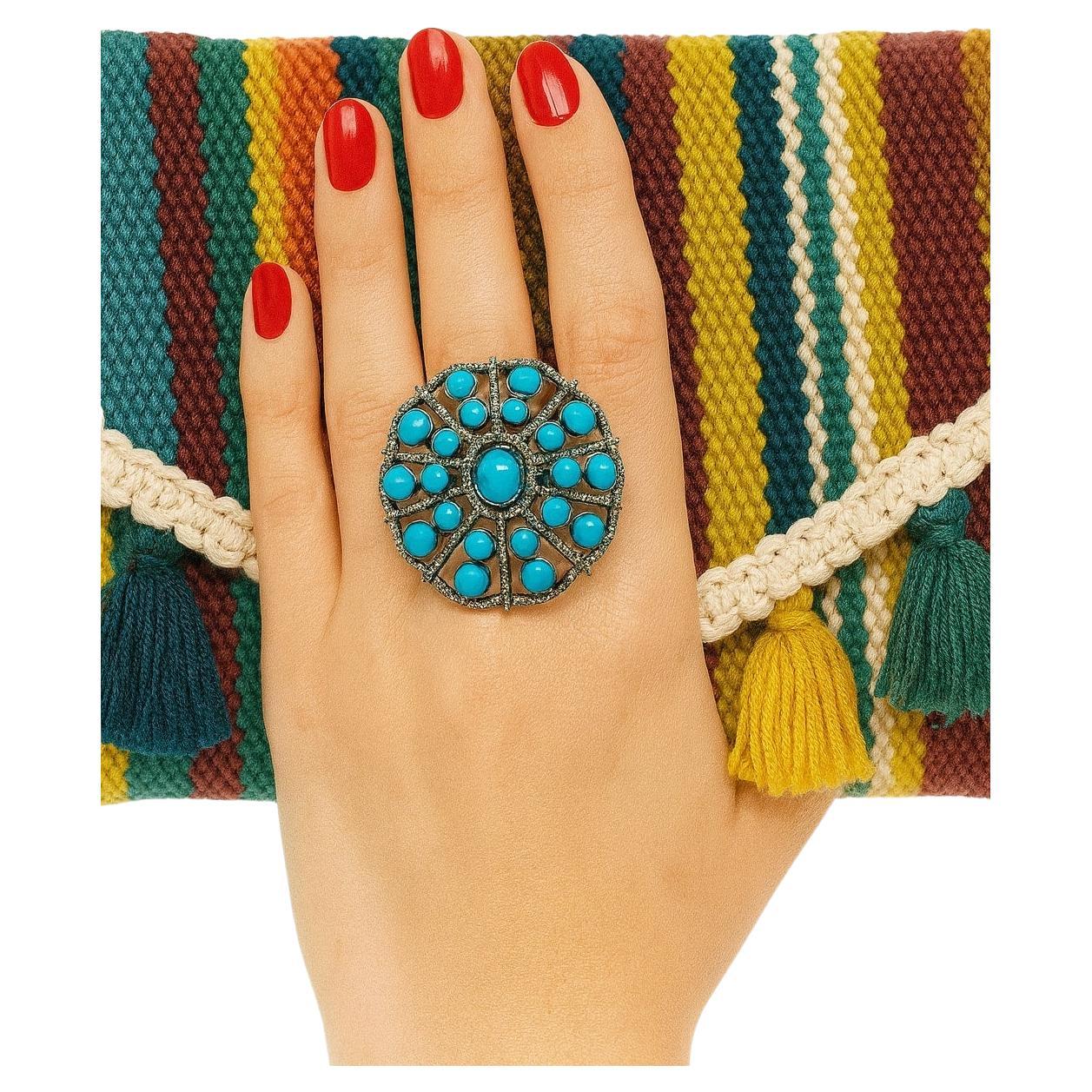 Bochic "Orient" Diamant
Türkis Retro Ring Set in 18K Gold
Silber