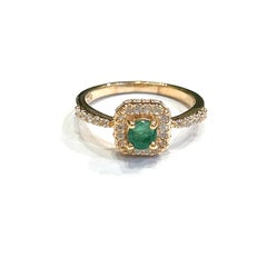 Bochic Orient Emerald & Diamond Solitaire Ring in 18K Gold & Silver