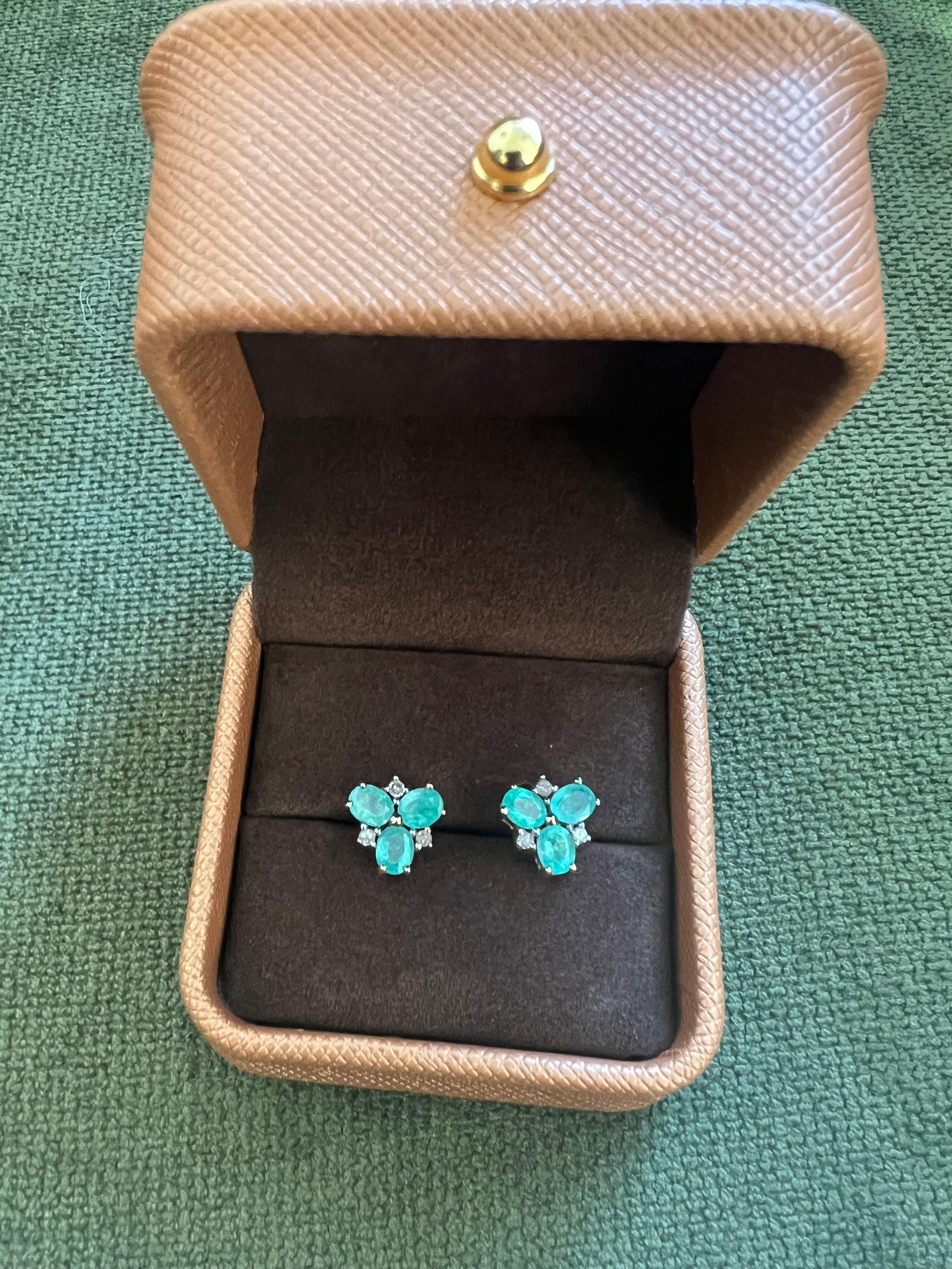 Boucles d'oreilles Bochic Orient en or et argent 18 carats avec émeraudes et diamants taille rose en vente 5