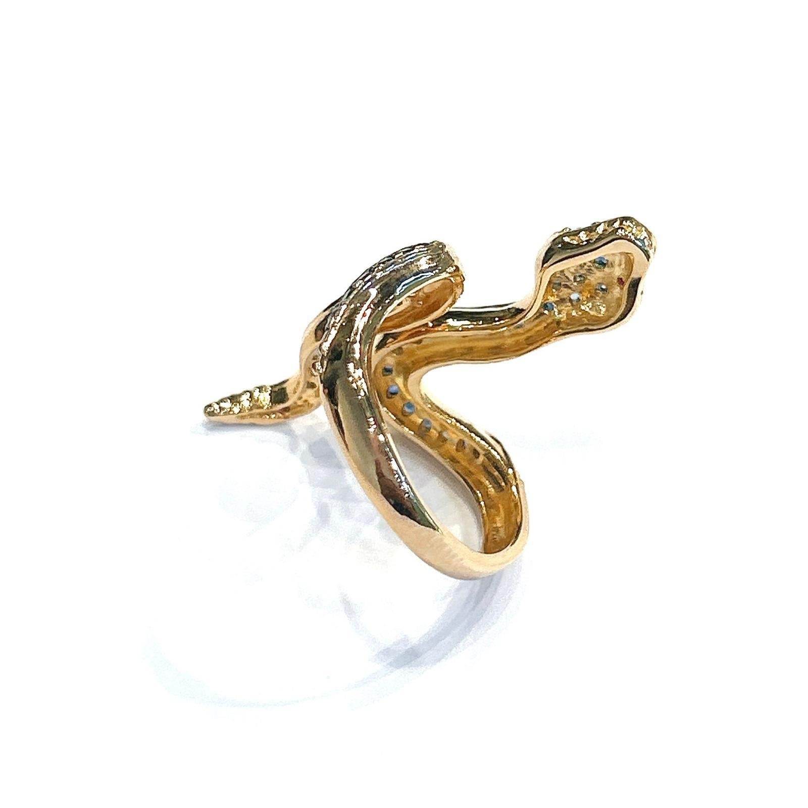 Anglo-indiano Anello Serpente di Bochic 