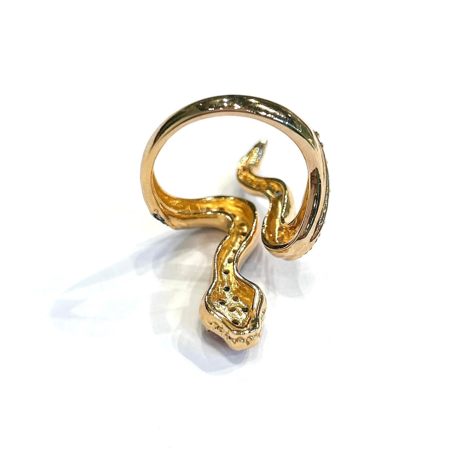 Taglio brillante Anello Serpente di Bochic 