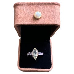 Bochic "Orient" Zitrone Amethyst & lila Tanzanit Ring Set in 18K Gold & Silber