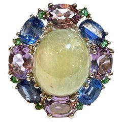 Bague cocktail Bochic Orient saphir citron et multi-gemmes en or et argent 18 carats