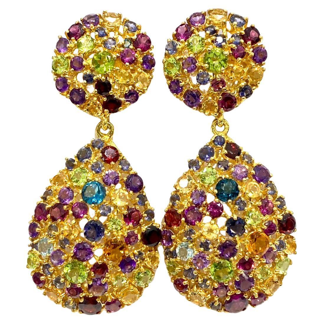 Bochic “Orient” Multi Color, Citrine
Amethyst Earrings Set 18K Gold
Silver