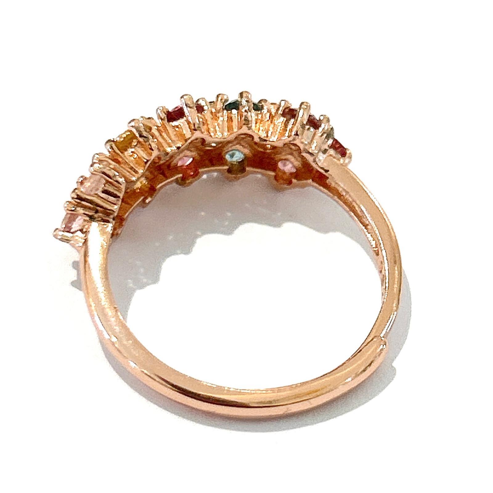 Bochic “Orient” Multi Color Tourmalines Cluster Ring Set 18K Gold & Silver 

Ring is adjustable 

Natural Multi Color Tourmalines - 2.50 Carat 

This Ring is from the 