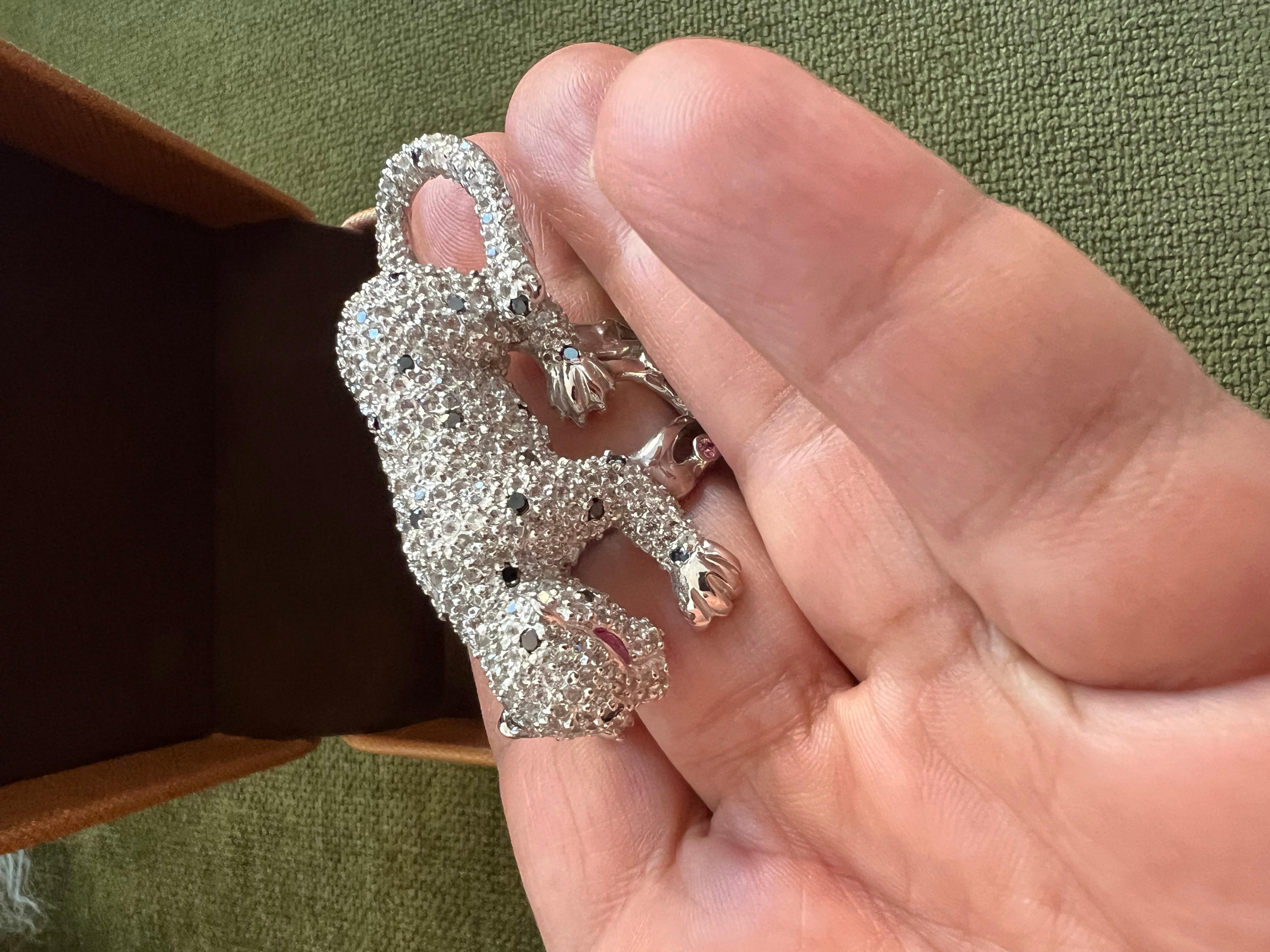 Bochic “orient” Multi Sapphire & Ruby Panther Vin… - image 10