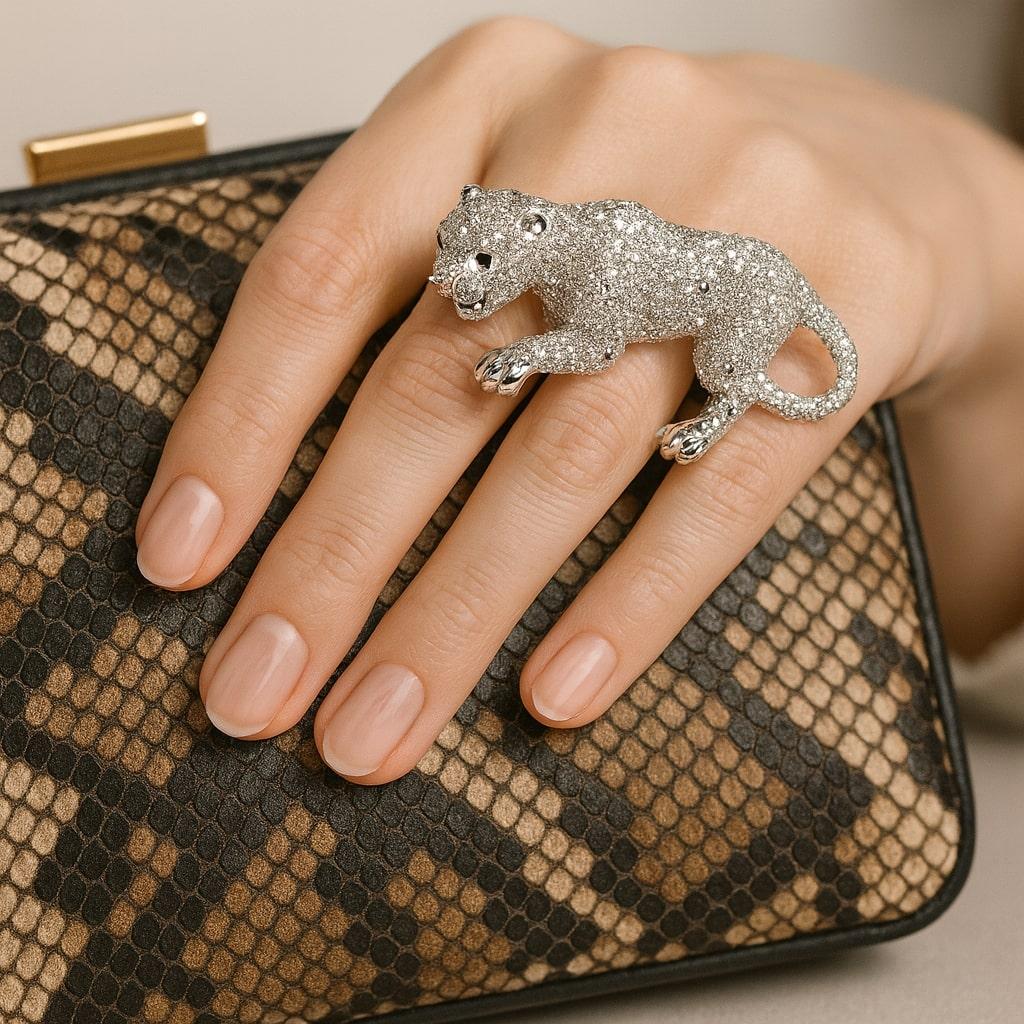 Bochic “orient” Multi Sapphire & Ruby Panther Vin… - image 14