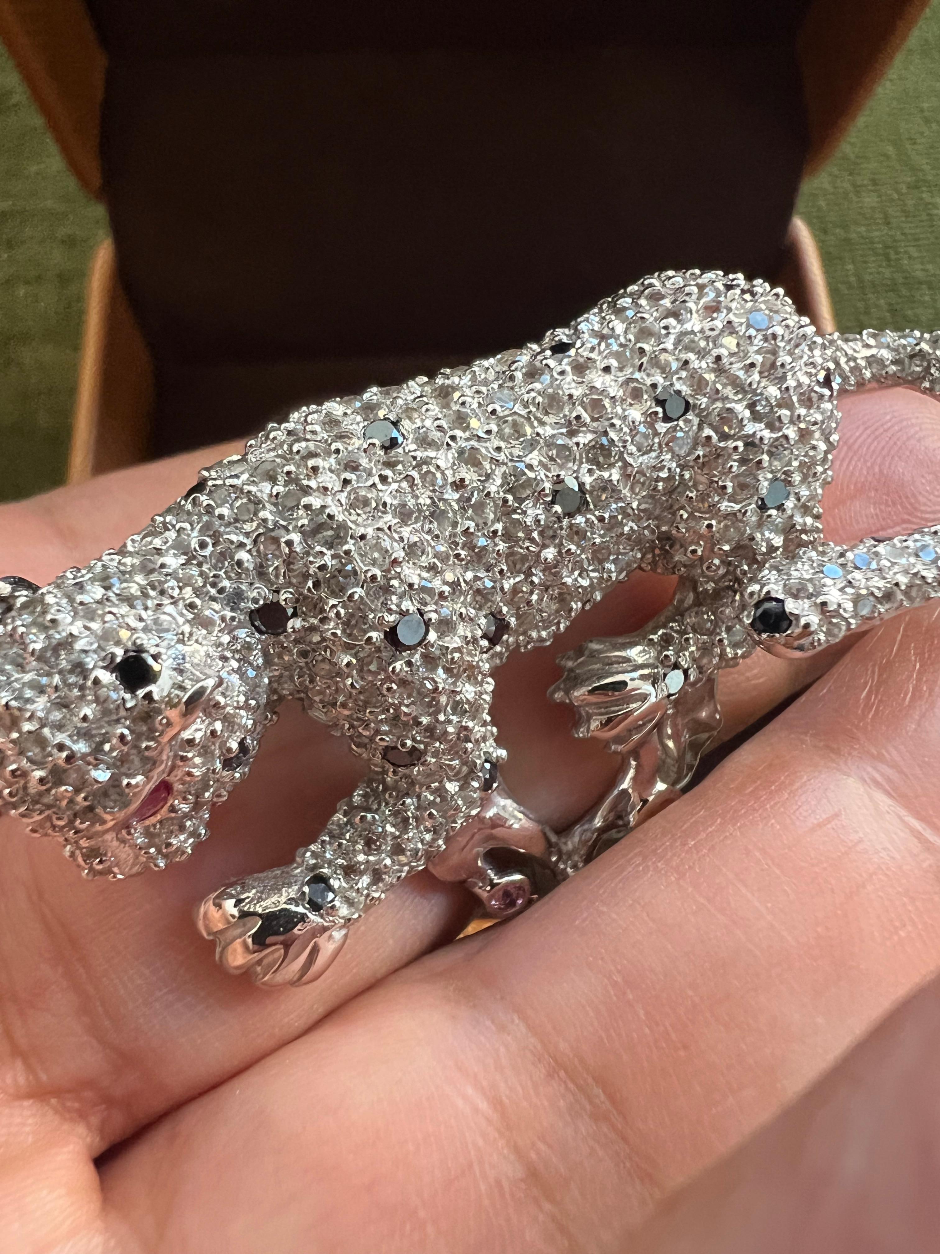 Bochic “orient” Multi Sapphire & Ruby Panther Vin… - image 9