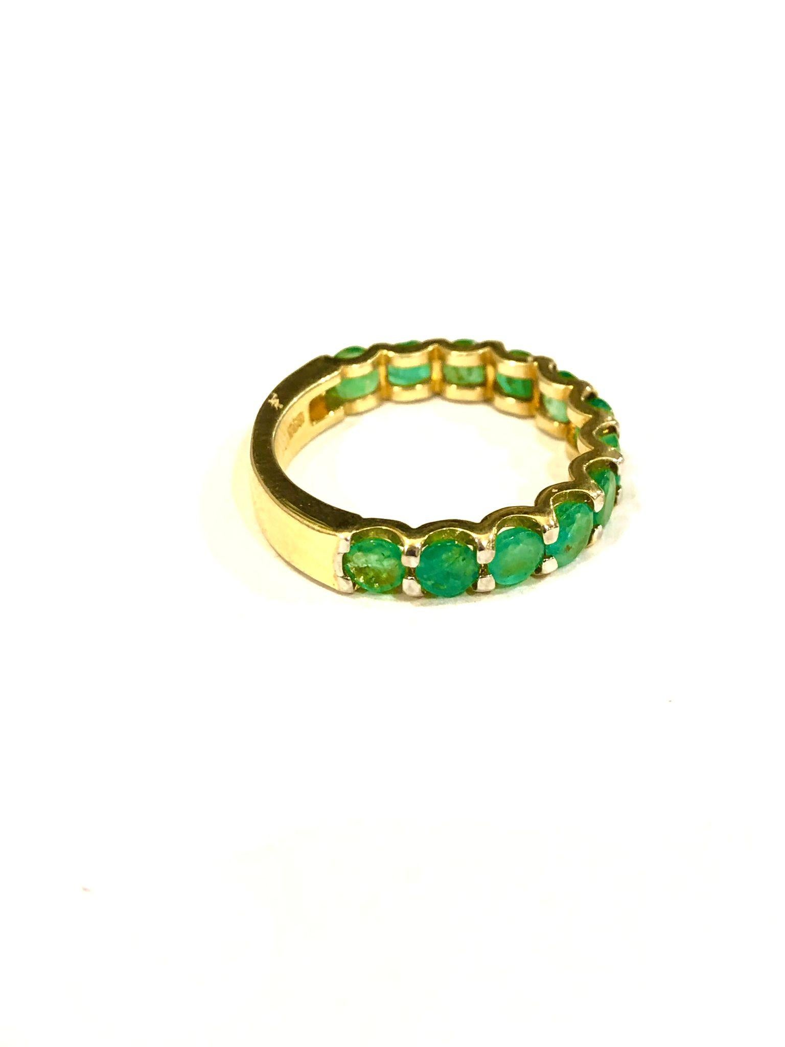 Bochic “Orient” Natural African Emerald Half Band Set In 18K Gold & Silver

Natural Emeralds
4.00 Carat 

This Ring is from the 