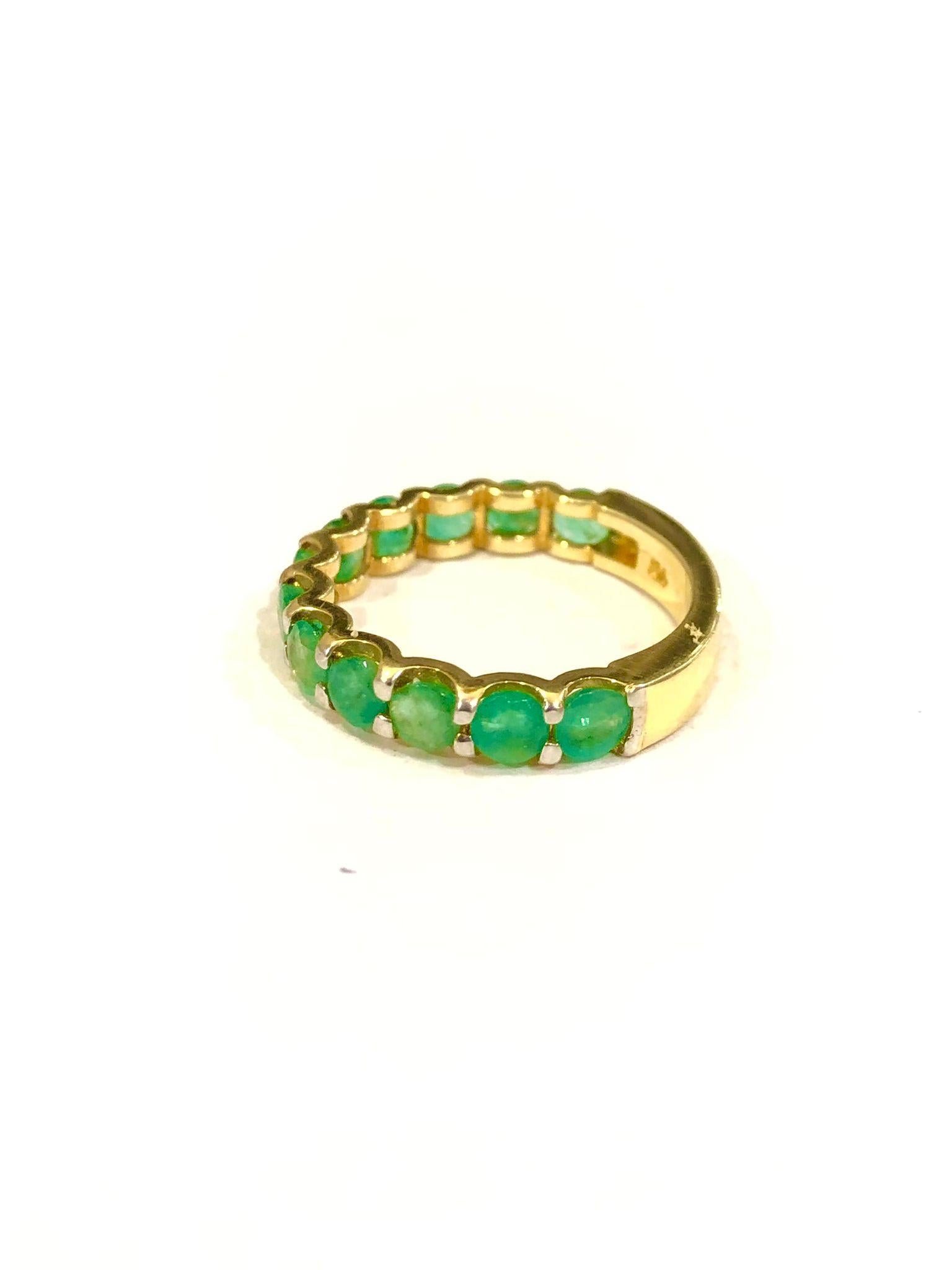 Bochic “Orient” Natural African Emerald Half Band Set In 18K Gold & Silver In condizioni Nuovo in vendita a New York, NY