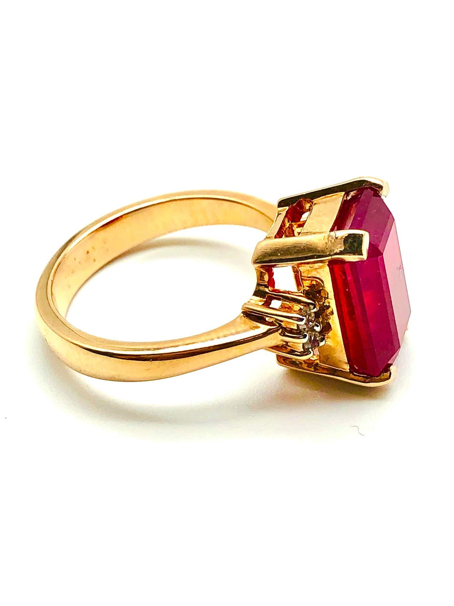 Women's or Men's Bochic “Orient” Natural African Ruby & Diamond Ring Set 18K Yellow Gold & SIlver For Sale