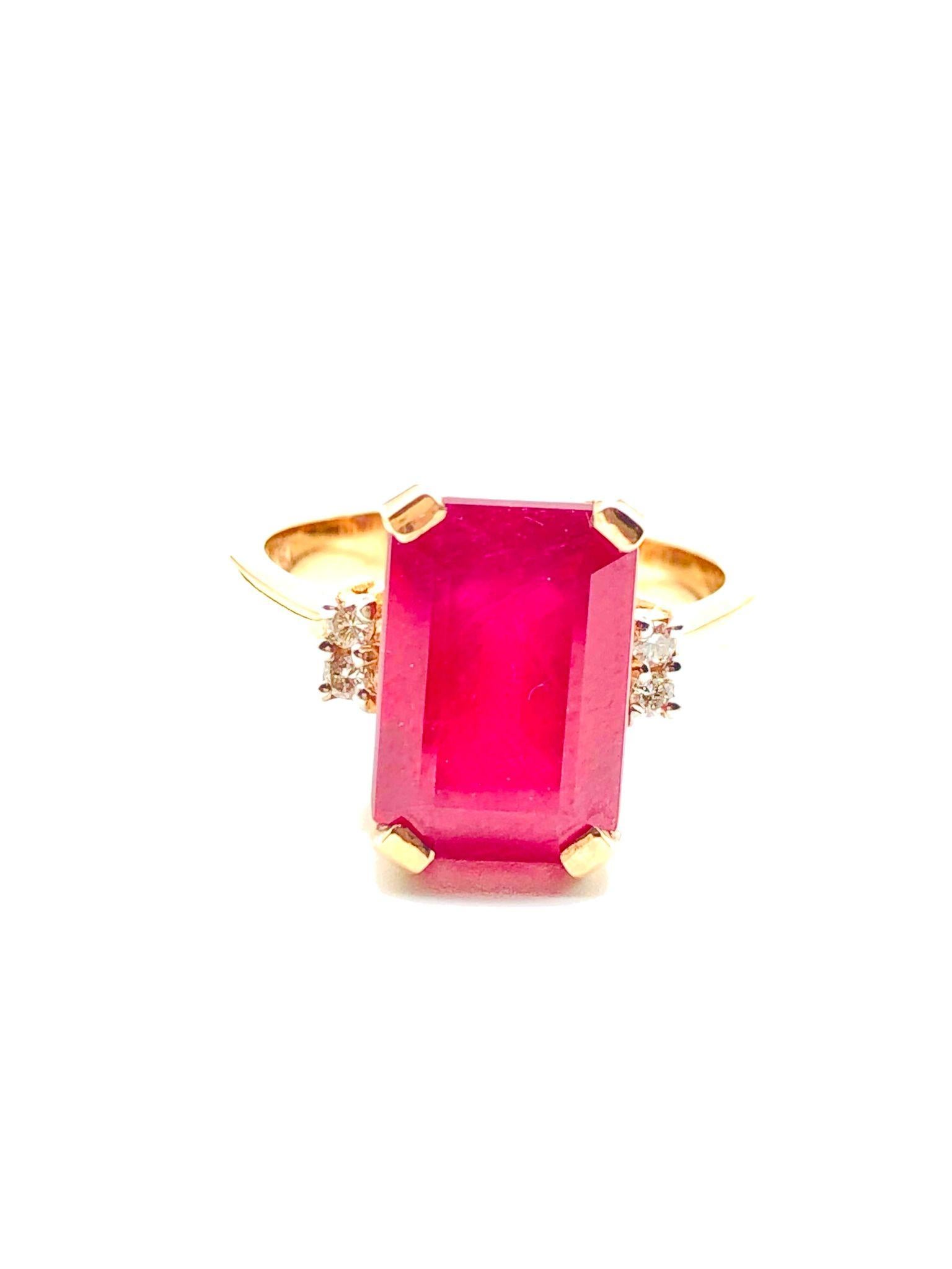 Bochic “Orient” Natural African Ruby & Diamond Ring Set 18K Yellow Gold & SIlver For Sale 1