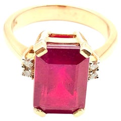 Bochic “Orient” Natural African Ruby & Diamond Ring Set 18K Yellow Gold & SIlver