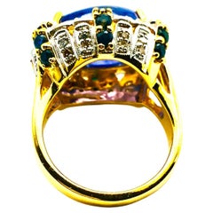 Bochic “Orient” Vintgae Diamond & Tanzanite Cocktail Ring Set 18K Gold & Silver
