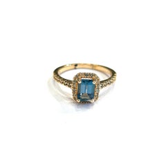 Bochic “Orient” Vintage London Topaz & Diamond Ring Set In 18K Gold & Silver