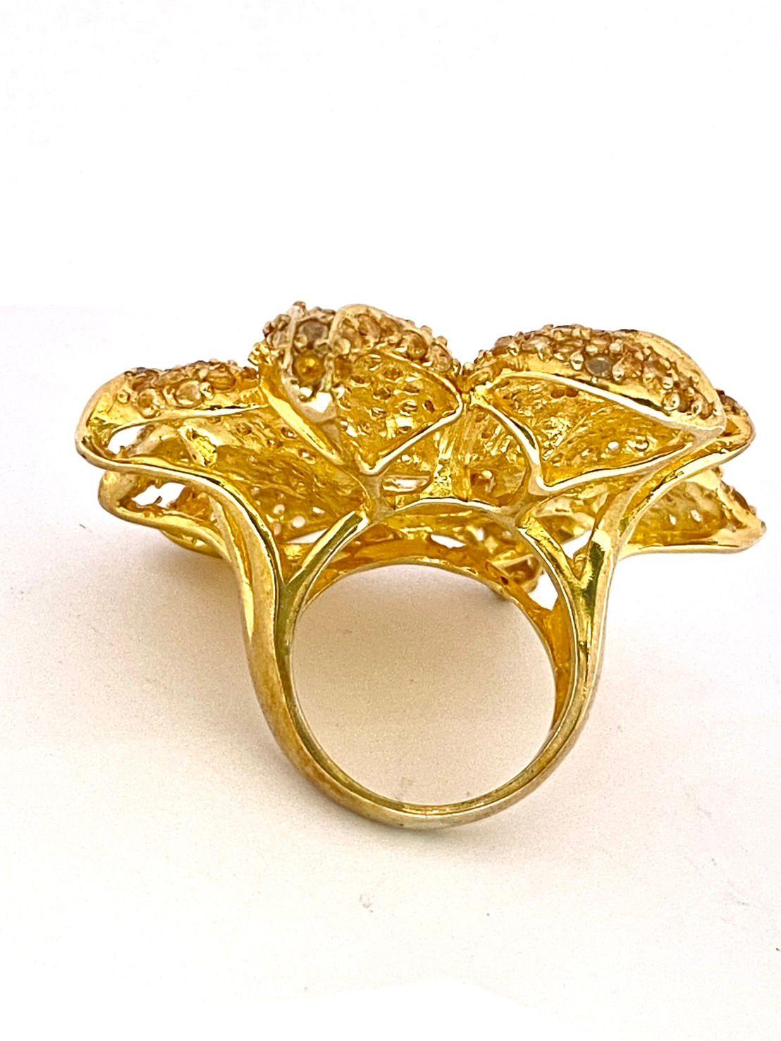Bochic “Orient” Natural Opal & Citrine Cocktail Ring Set In 18K Gold & Silver en venta 1