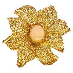 Bochic “Orient” Natural Opal & Citrine Cocktail Ring Set In 18K Gold & Silver