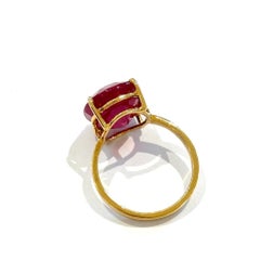 Bochic “Orient” Vintage Oval Shape Ruby Ring - 18K Gold & Silver