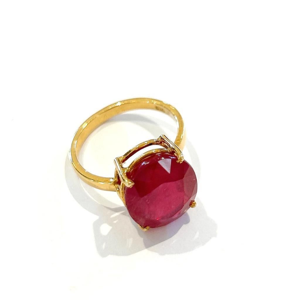 Bochic Orient Natürlicher roter ovaler Rubinring in ovaler Form in 18 K Gold & Silber gefasst im Zustand „Neu“ im Angebot in New York, NY