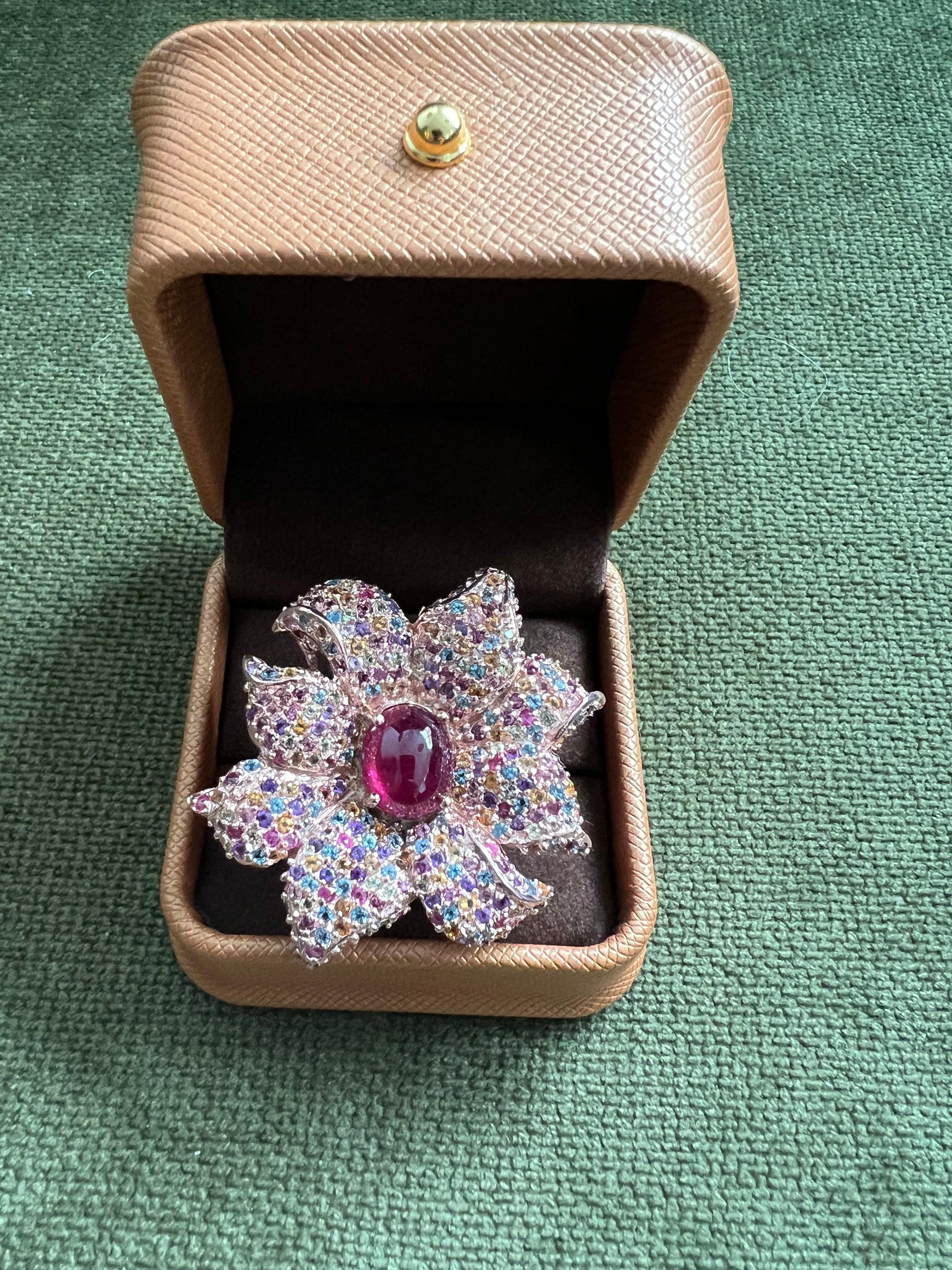 Bochic “orient” Natural Ruby & Multi Sapphire Coc… - image 10