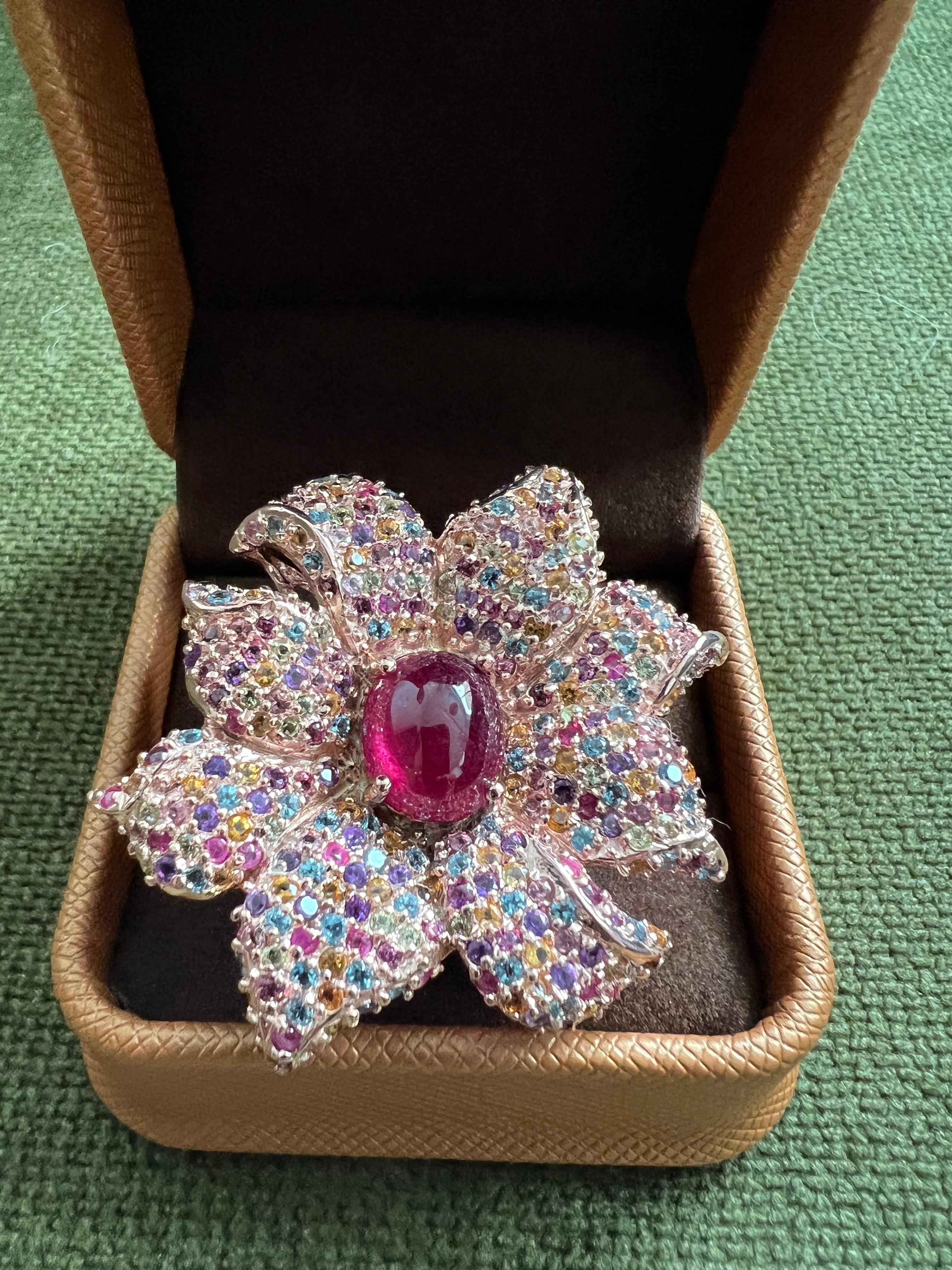 Bochic “orient” Natural Ruby & Multi Sapphire Coc… - image 11