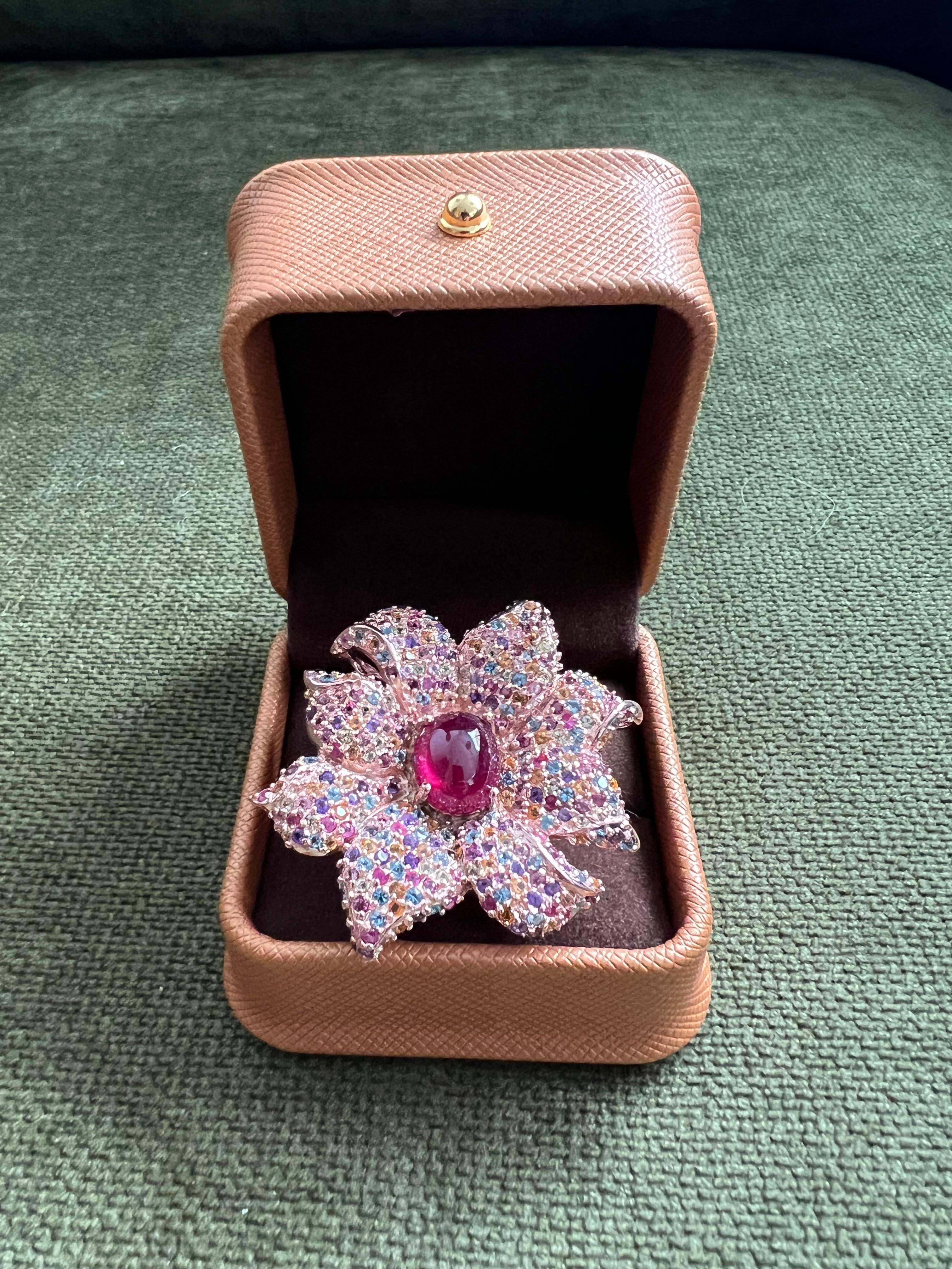 Bochic “orient” Natural Ruby & Multi Sapphire Coc… - image 13